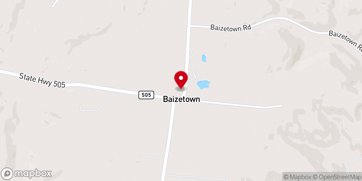 Map showing location of New Zion Baptist Church