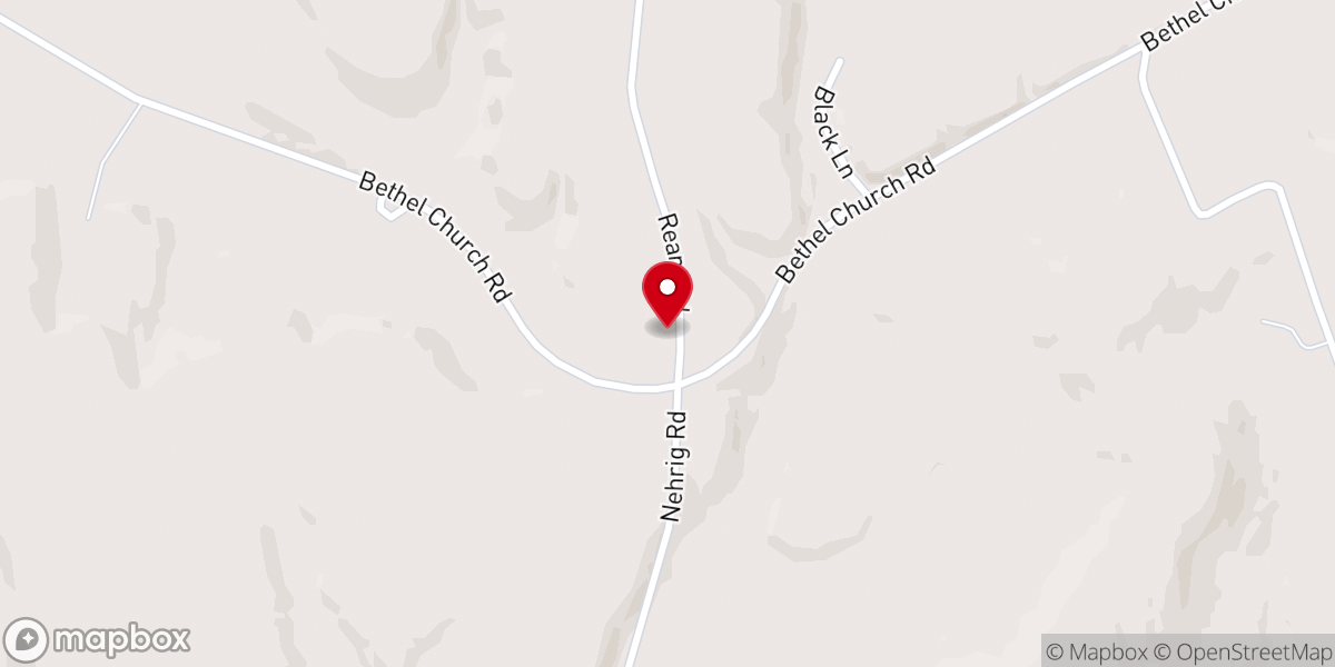 Map showing location of Bethel Church
