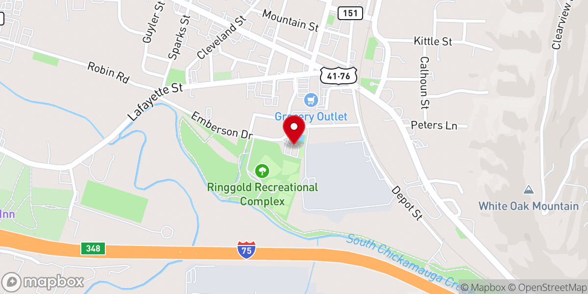 Map showing location of Patriot Hall