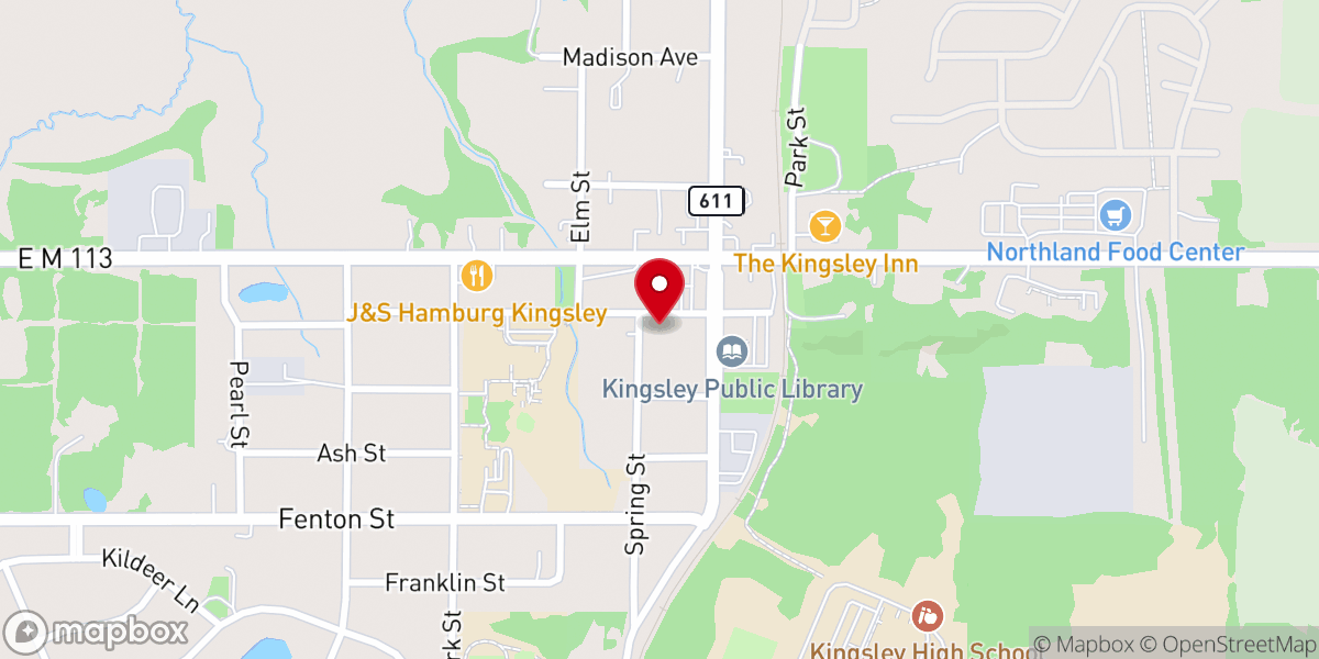 Map showing location of Kingsley United Methodist Church Food Pantry - Food Distribution Center