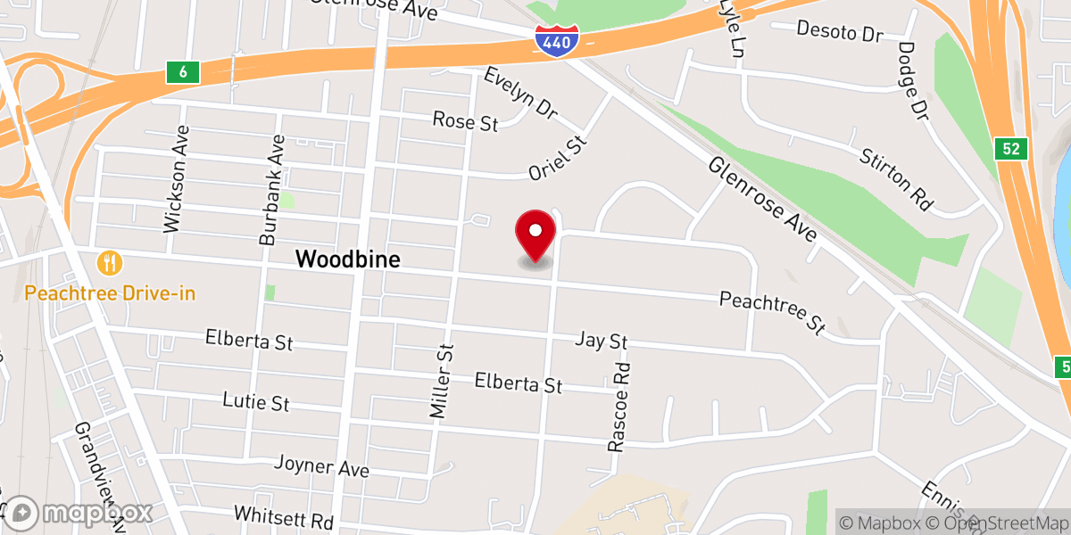Map showing location of Whitley Memorial Baptist Church