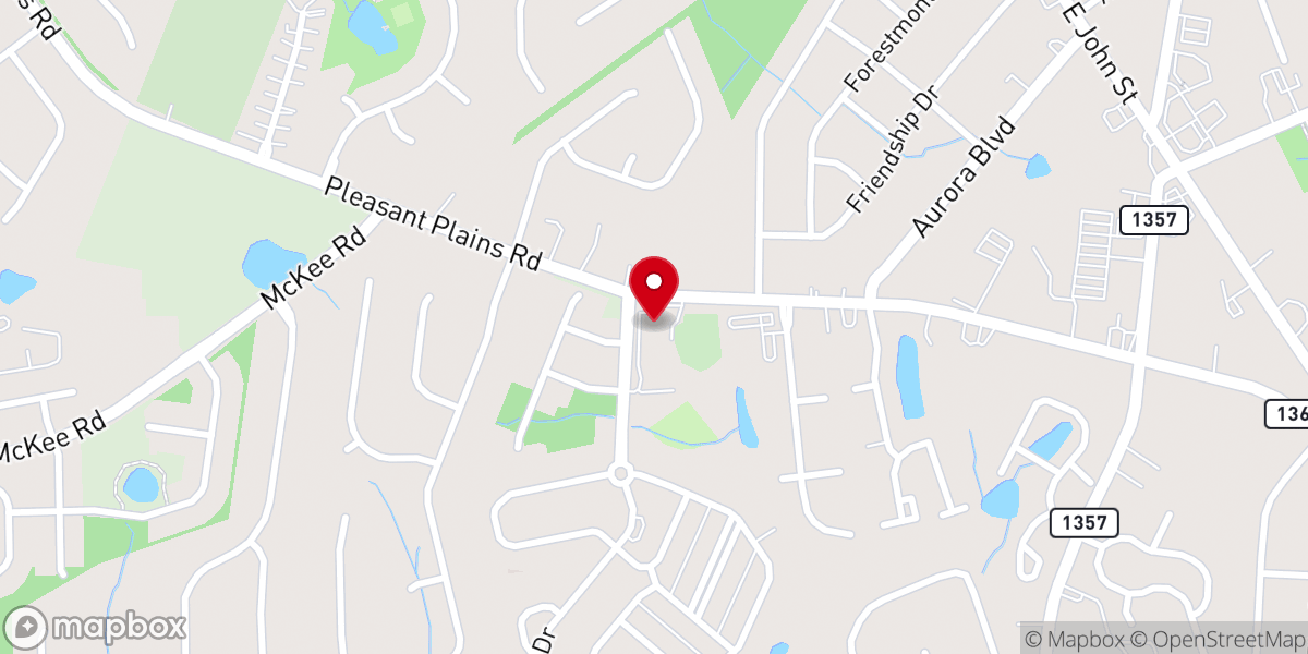 Map showing location of Pleasant Plains Baptist Church