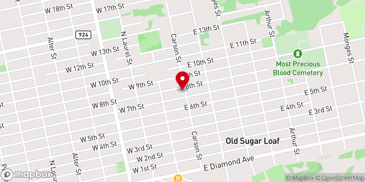 Map showing location of Saint Stanislaus Church