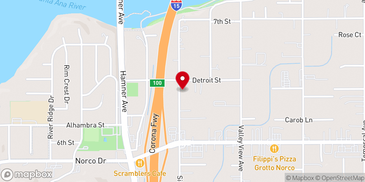Map showing location of Norco Gospel Hall