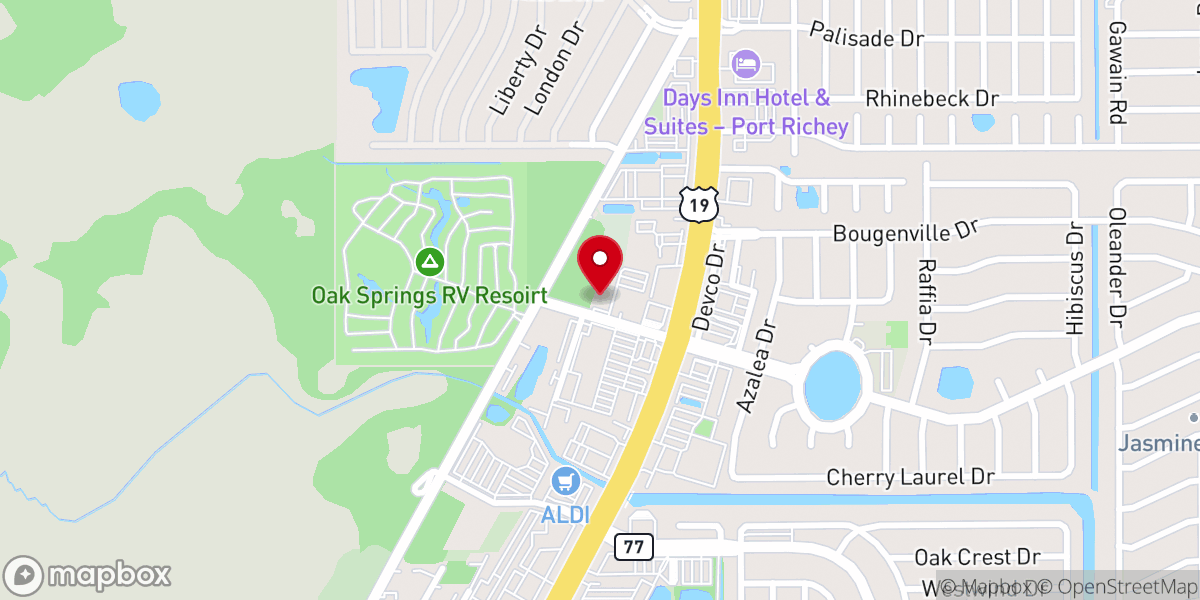 Map showing location of Jasmine Lakes Church