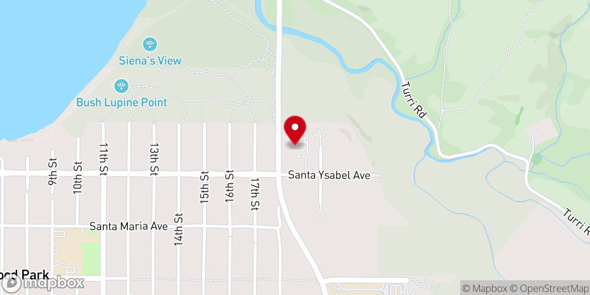 Map showing location of El Morro Church of the Nazarene and Heartland Christian Academy