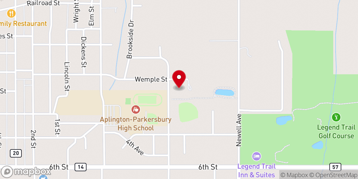 Map showing location of Parkersburg United Methodist