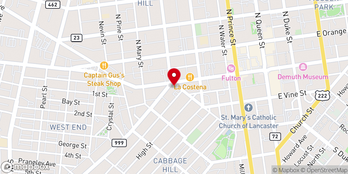 Map showing location of Christ Lutheran Church