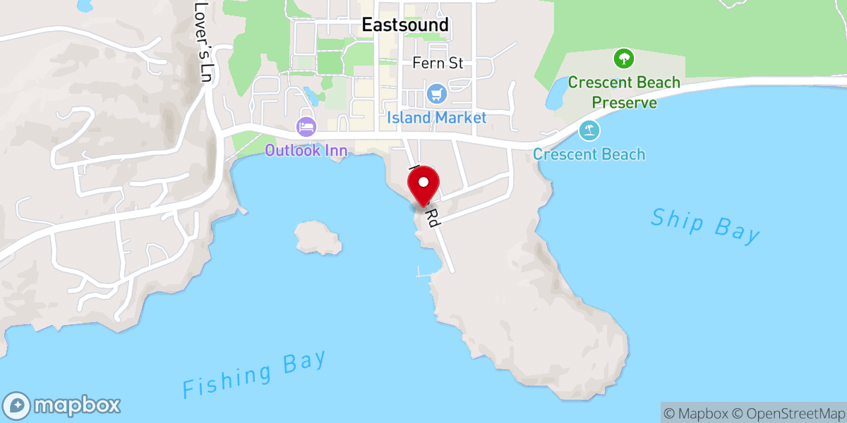 Map showing location of Orcas Island Odd Fellows Hall