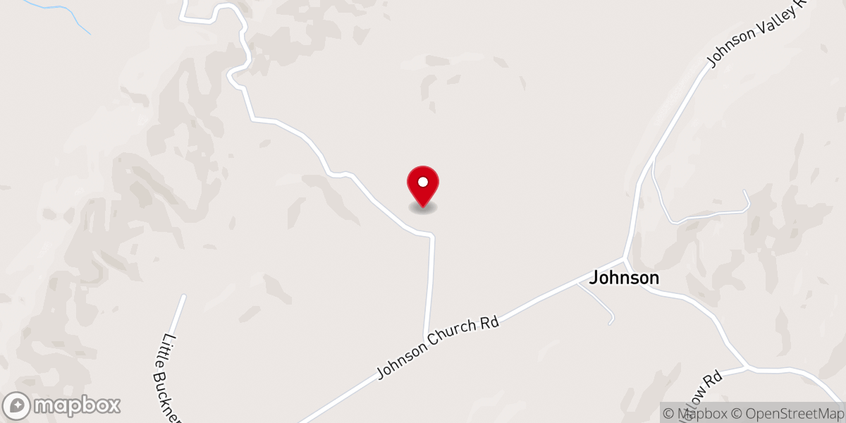 Map showing location of Johnson Baptist Church
