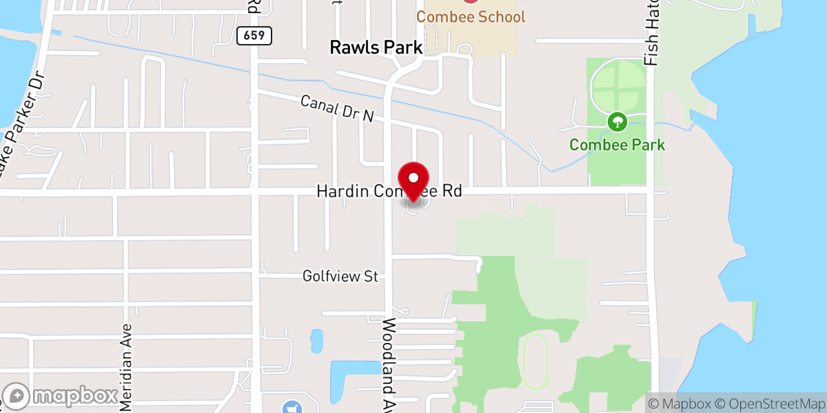 Map showing location of Christ Memorial Baptist Church