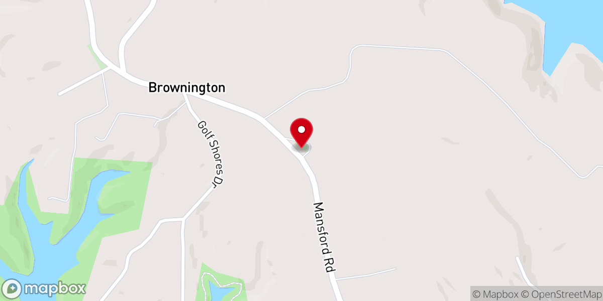 Map showing location of Browington Church of the Nazarene