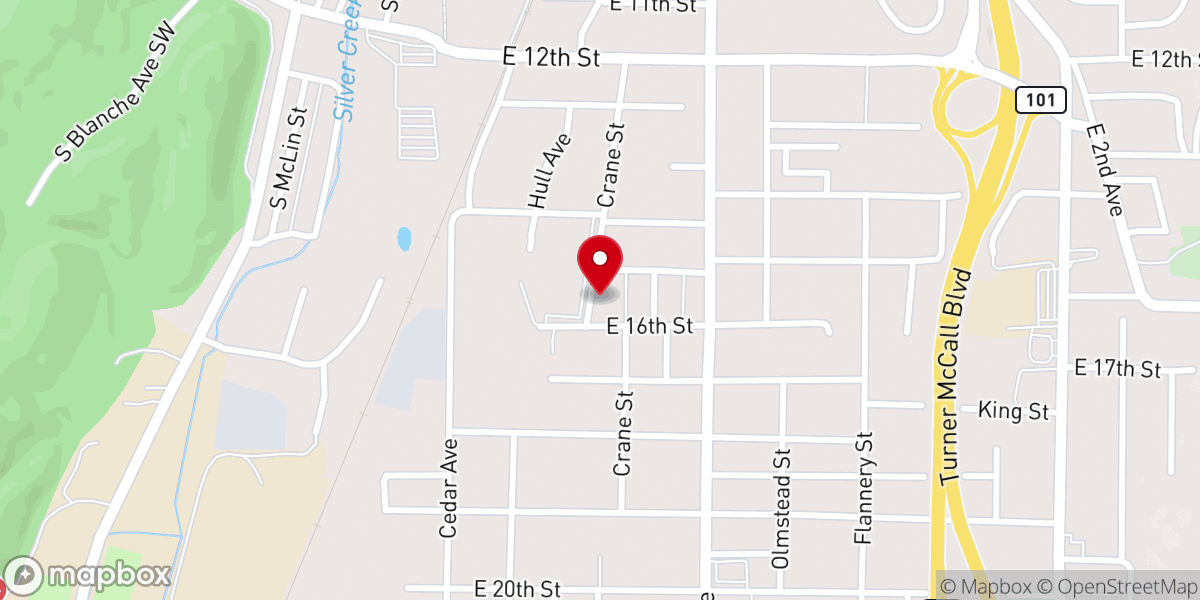 Map showing location of East Rome Baptist Church