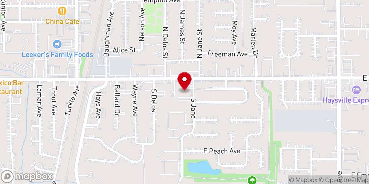 Map showing location of Haysville United Methodist Church