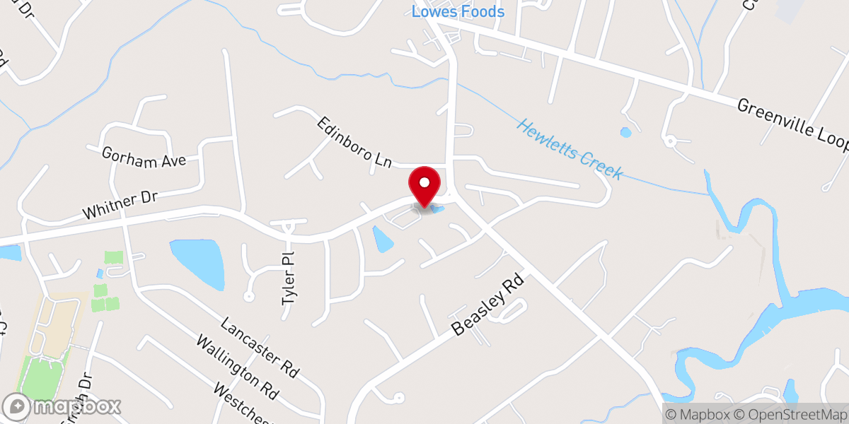 Map showing location of Cape Fear Free Will Baptist Church