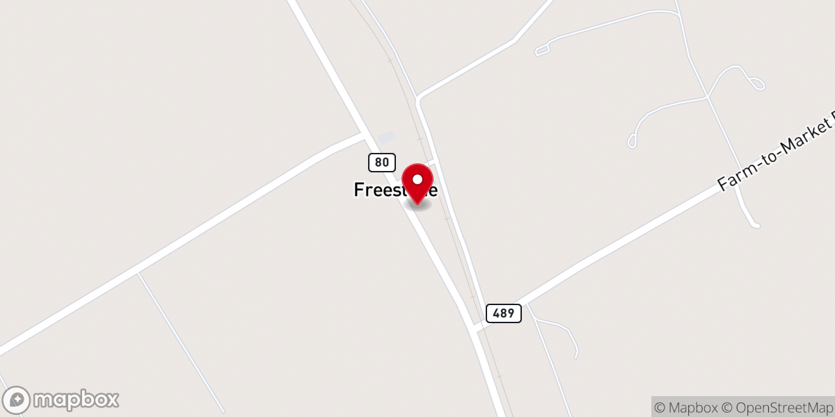 Map showing location of Freestone Baptist Church