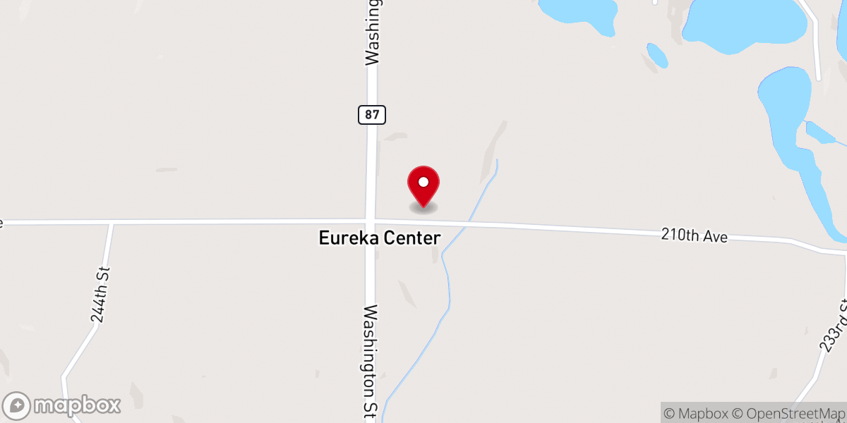Map showing location of Eureka Baptist Church