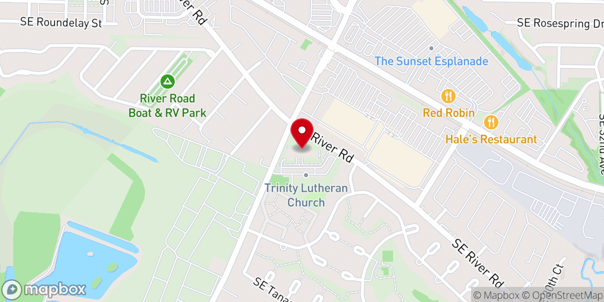 Map showing location of Trinity Lutheran Church