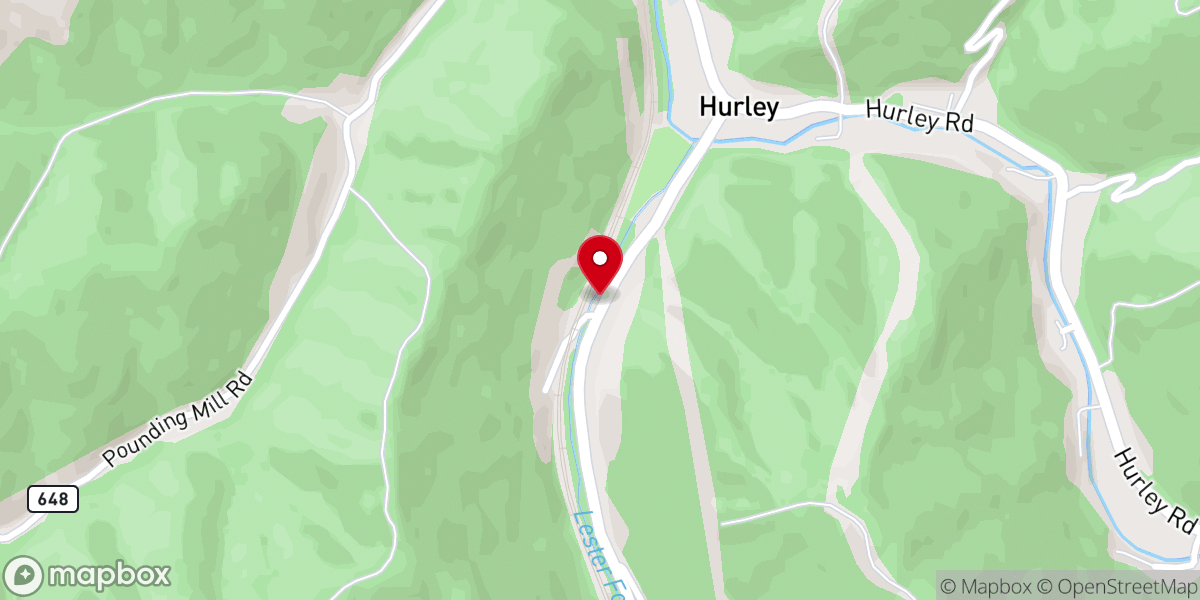 Map showing location of Hurley Church of God in Jesus Name