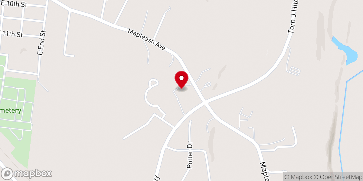 Map showing location of Parkway Baptist Church