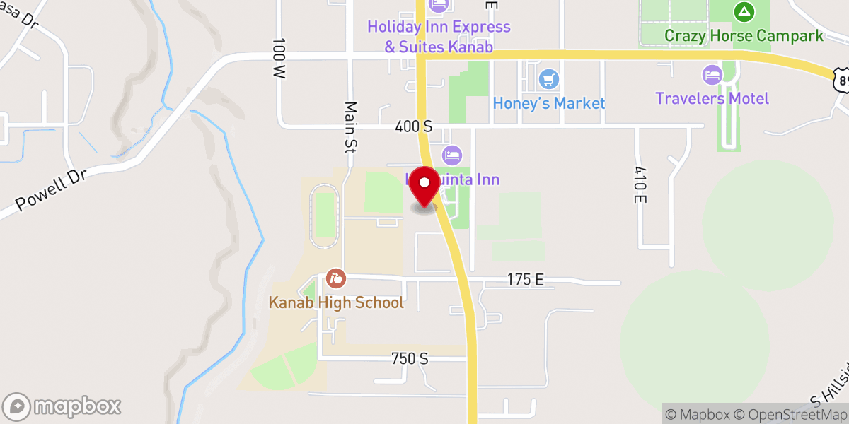 Map showing location of United Church of Kanab-Fredonia