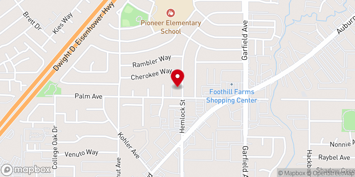 Map showing location of Life Church of Sacramento