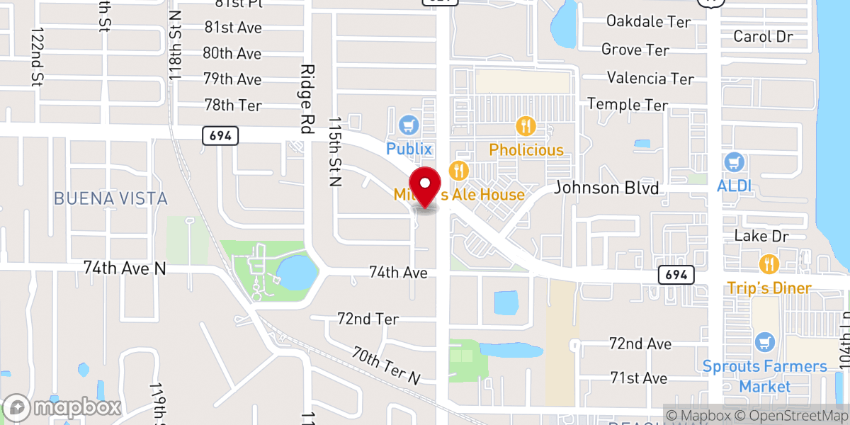 Map showing location of Bay Pines Evangelical Lutheran