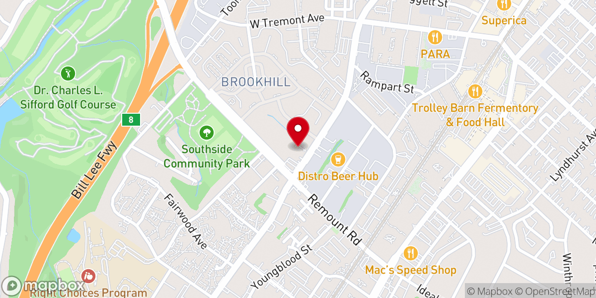 Map showing location of South Tryon Community UMC