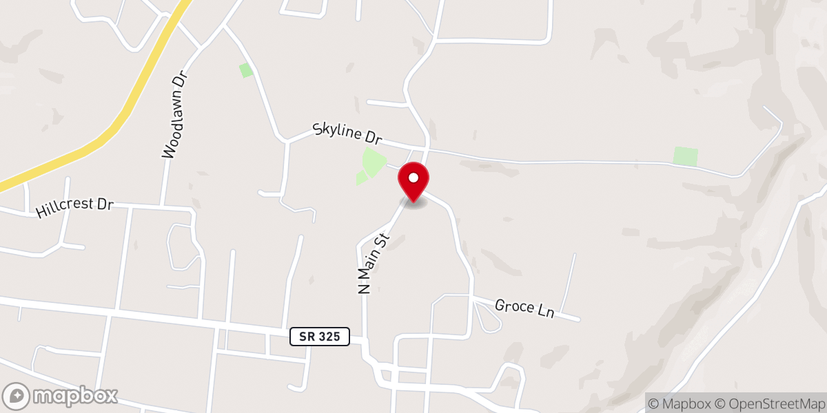 Map showing location of First Christian Church Byrdstown