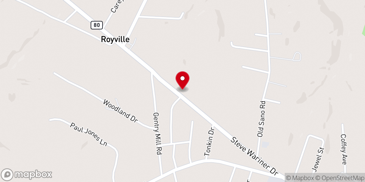Map showing location of Battlefield Baptist Church
