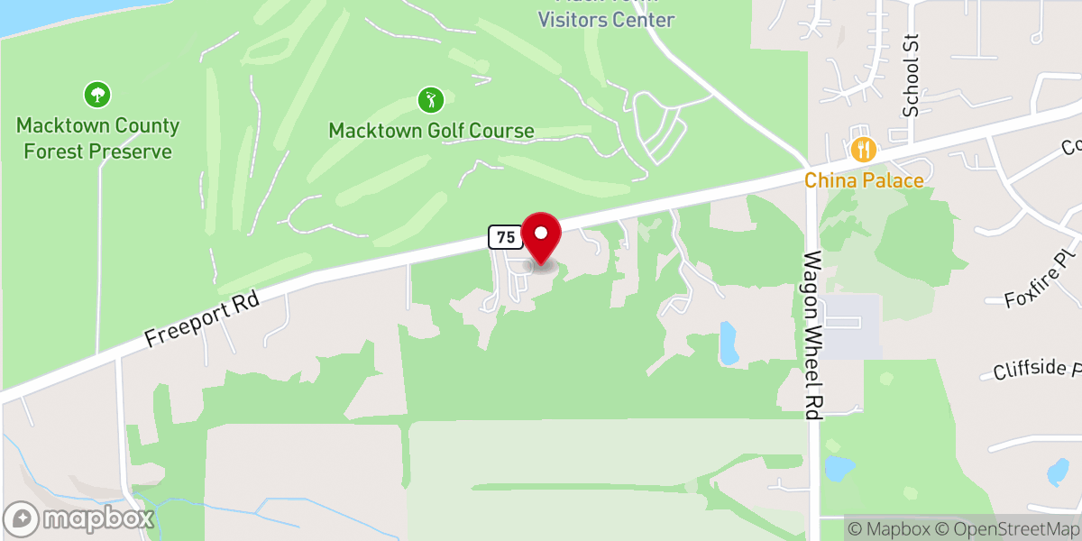 Map showing location of Prince of Peace Church