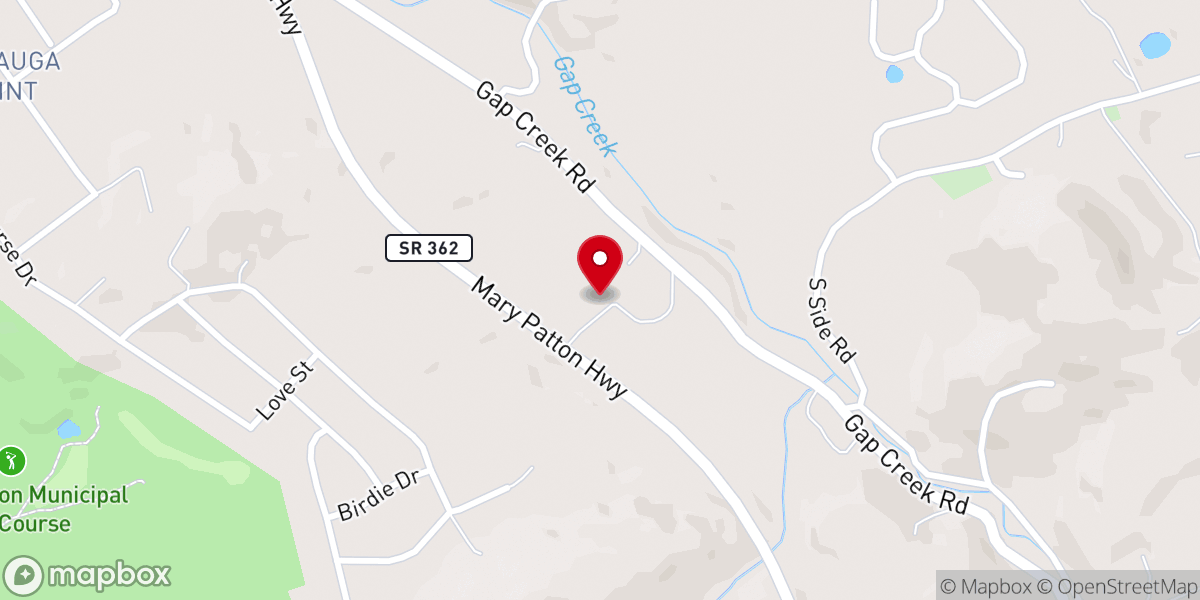Map showing location of Bethel Church Elizabethton