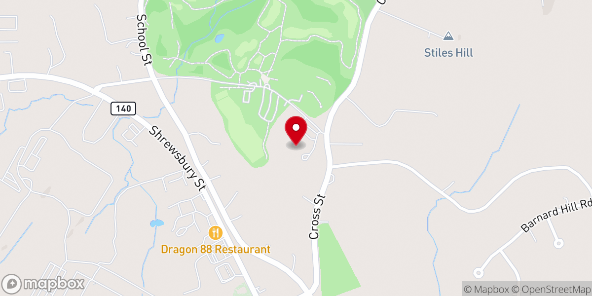 Map showing location of St. Mary of the Hills