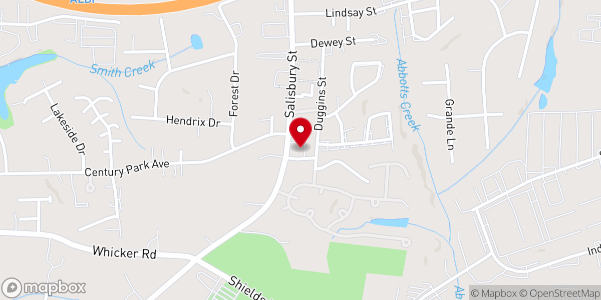 Map showing location of Phoenix at Century Park Church