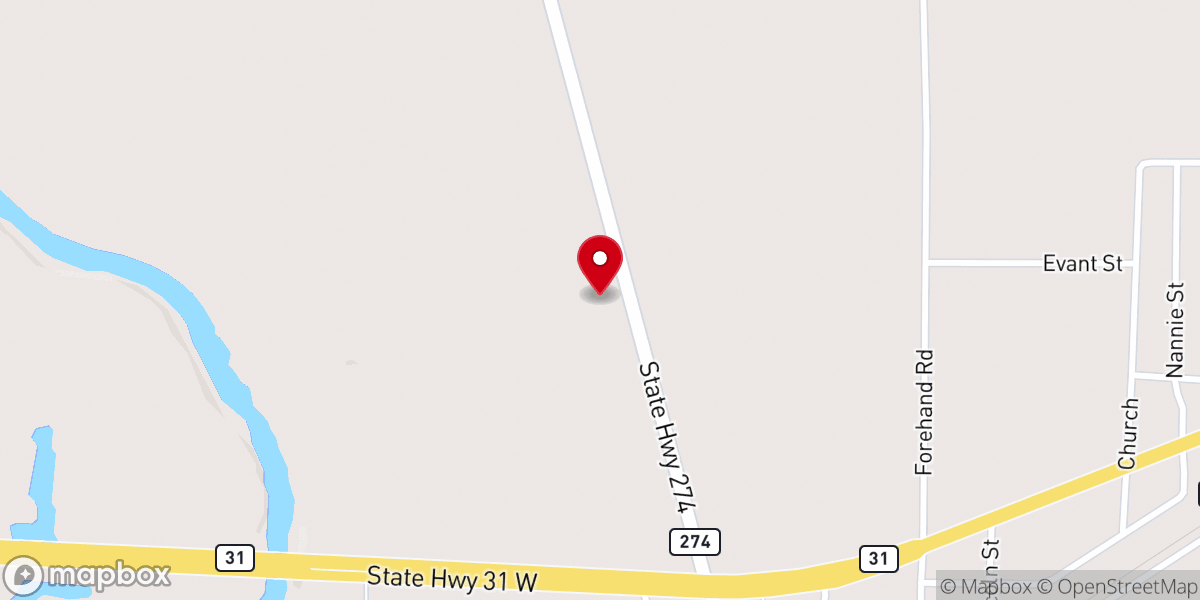 Map showing location of Trinity Baptist Church