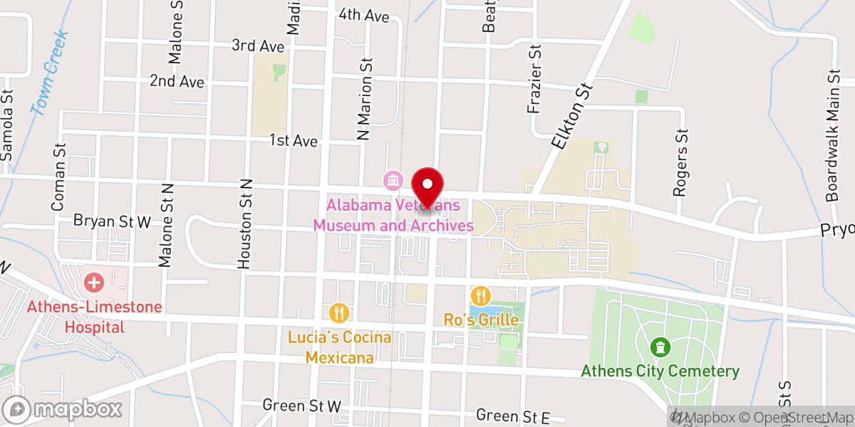 Map showing location of First Baptist Church Youth