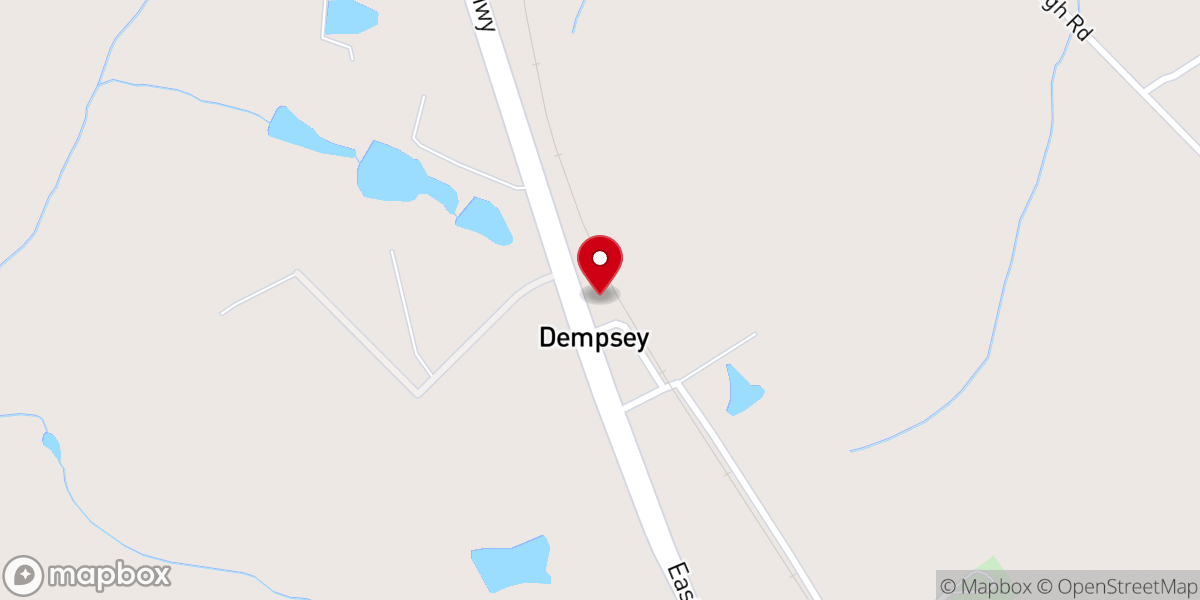 Map showing location of Antioch Dempsey Baptist Church
