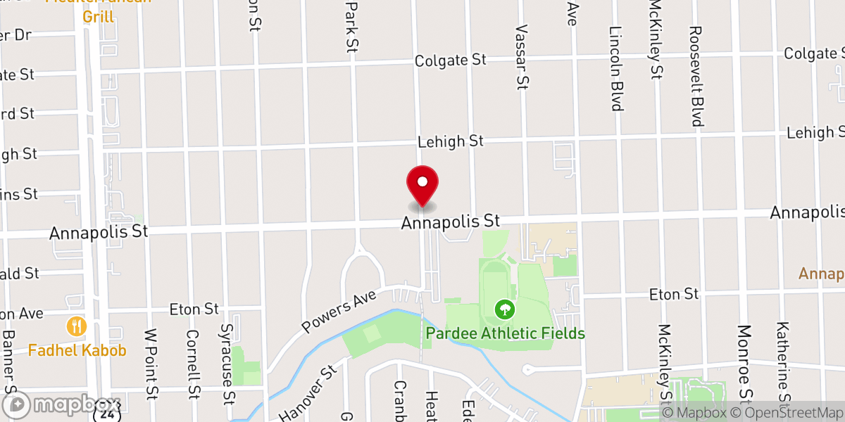 Map showing location of Glory to God Baptist Church