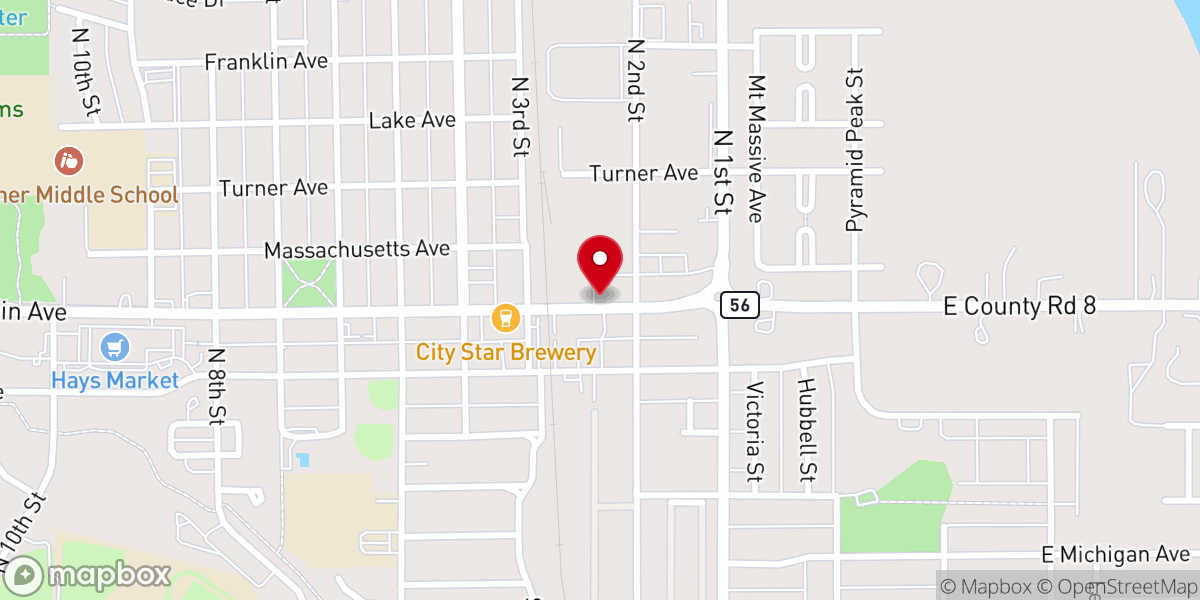 Map showing location of New Freedom Outreach Center
