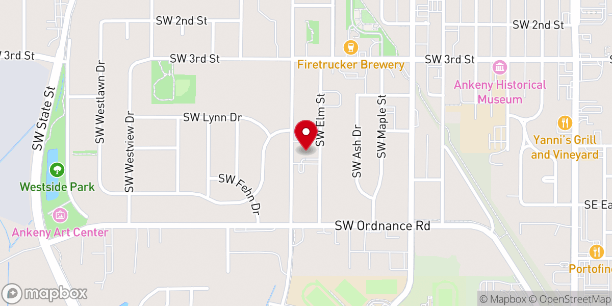Map showing location of Holy Trinity Lutheran Church