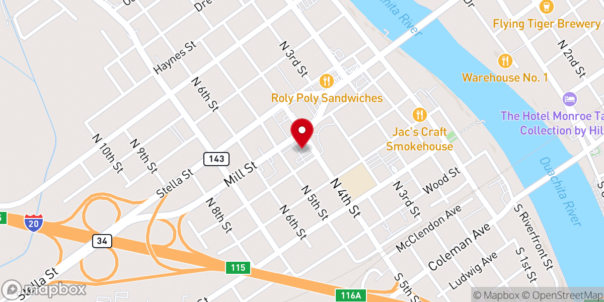 Map showing location of First West Church Parking Lot (Paved)
