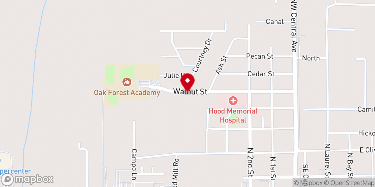 Map showing location of Amite Presbyterian Church