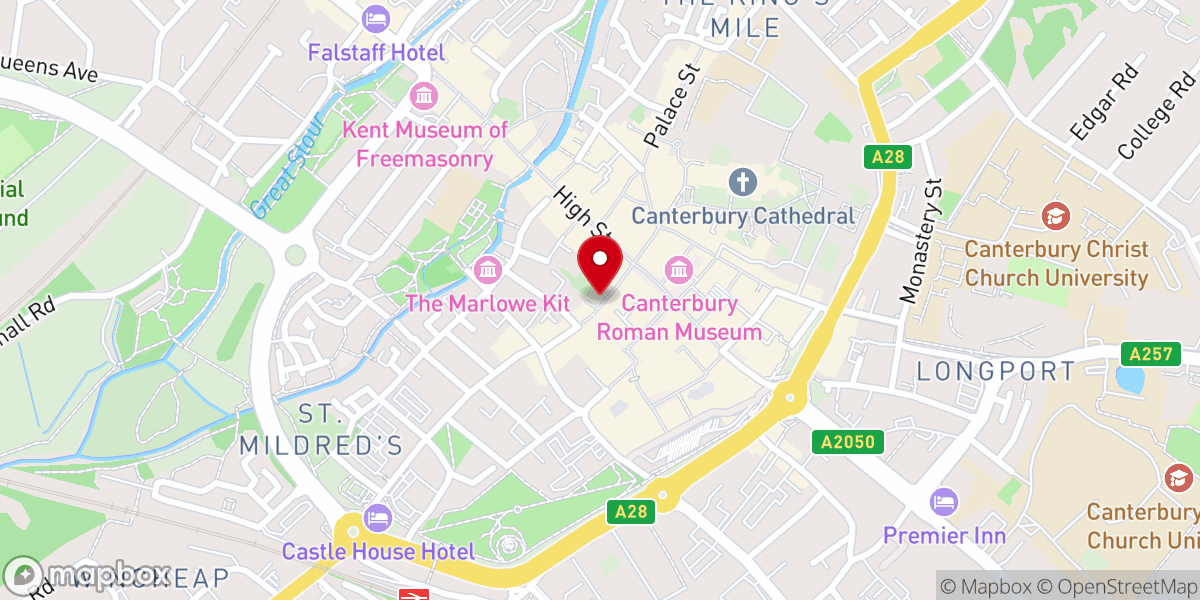 Map showing location of St Margaret's Church
