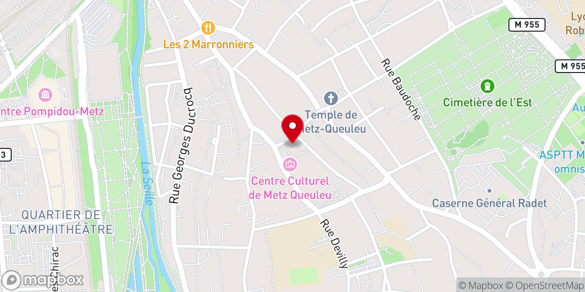 Map showing location of Église de l'Immaculée Conception de Metz