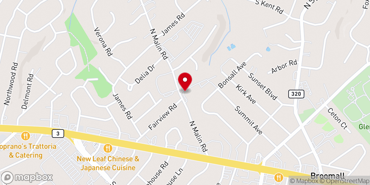 Map showing location of St Luke Greek Orthodox Church