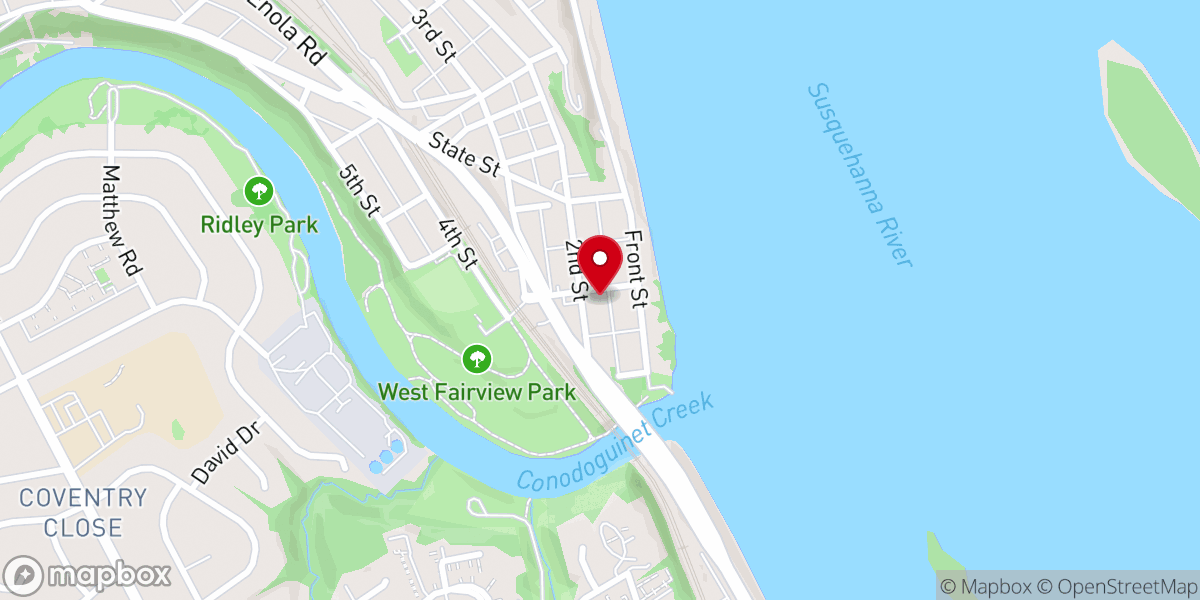 Map showing location of St. Marks Evangelical Lutheran