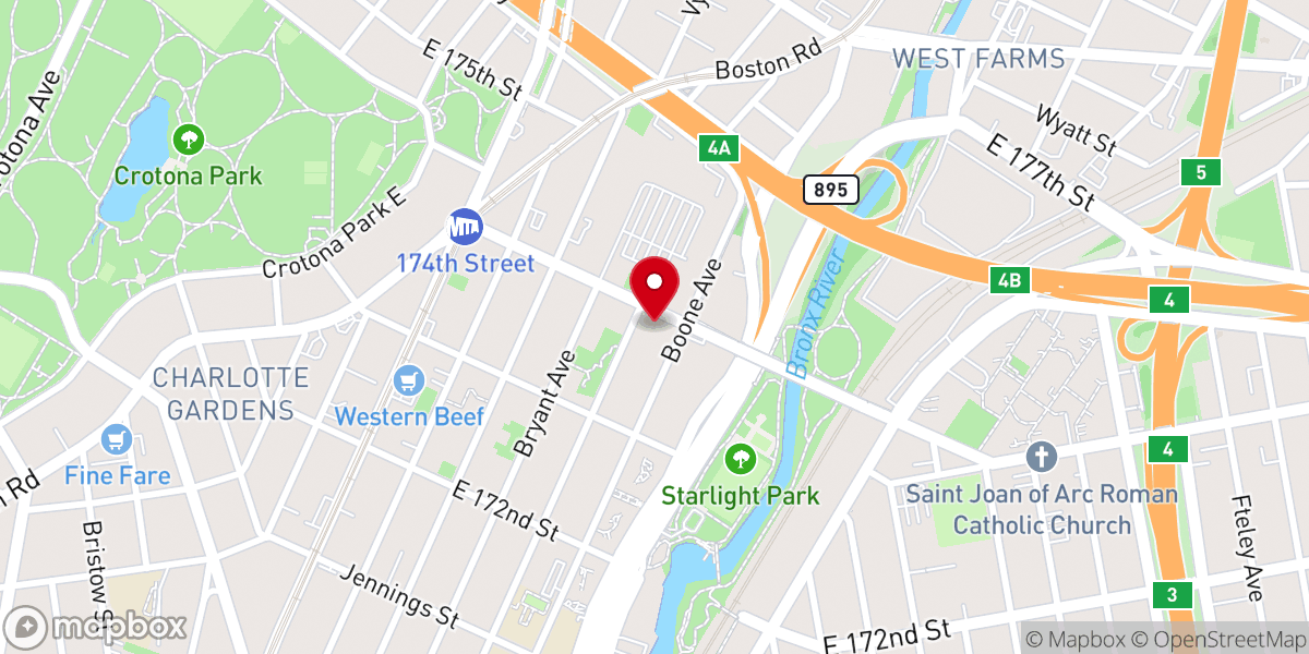 Map showing location of Calvary Church