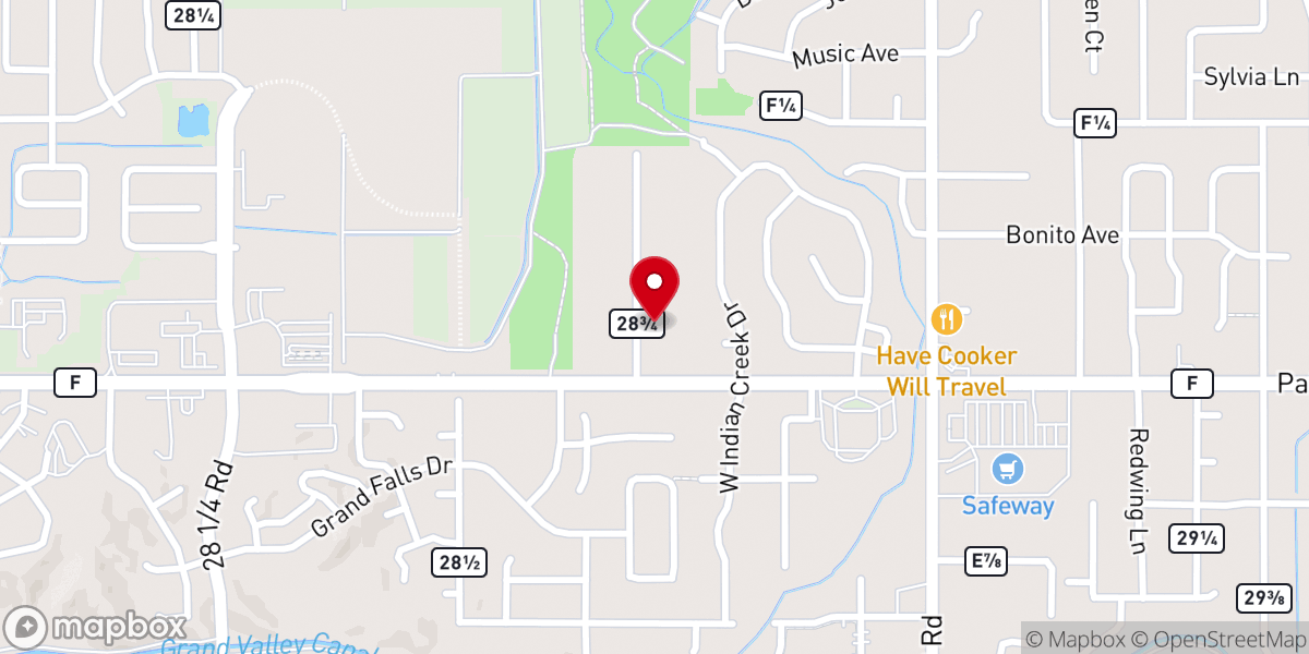 Map showing location of Grace Point Church
