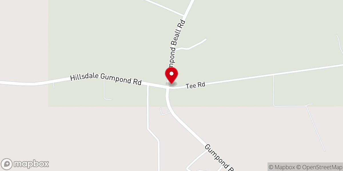 Map showing location of Gumpond Baptist Church