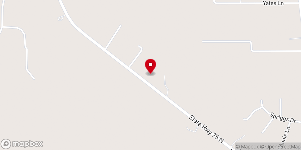 Map showing location of Cook Springs Baptist Church